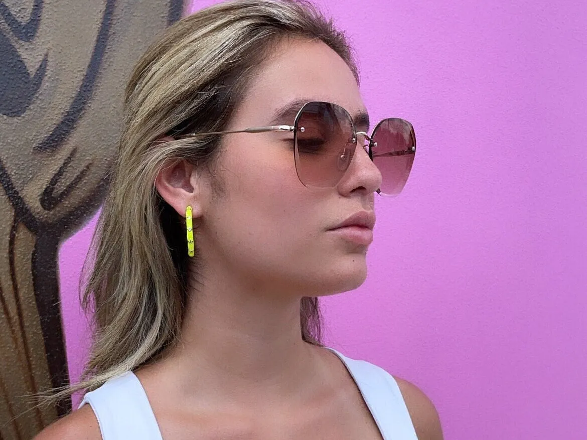 18k Gold Filled Colorful 35mm Hoop, Enamel with Little Stars Details Six Different Colors   And Jewelry Making Supplies