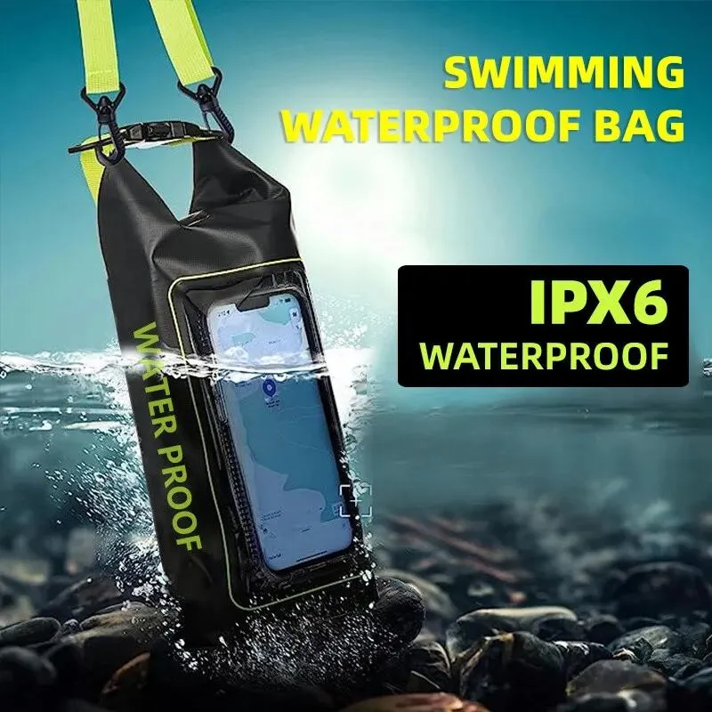 2 In 1 Waterproof Crossbody Phone Bag For Outdoor Cycling Swimming 2L Capacity