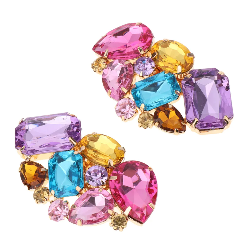 2 Rhinestone Shoe Charm Buckle Detachable Shoe Clip