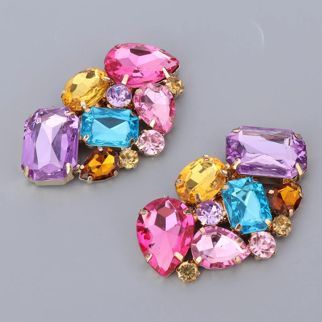 2 Rhinestone Shoe Charm Buckle Detachable Shoe Clip