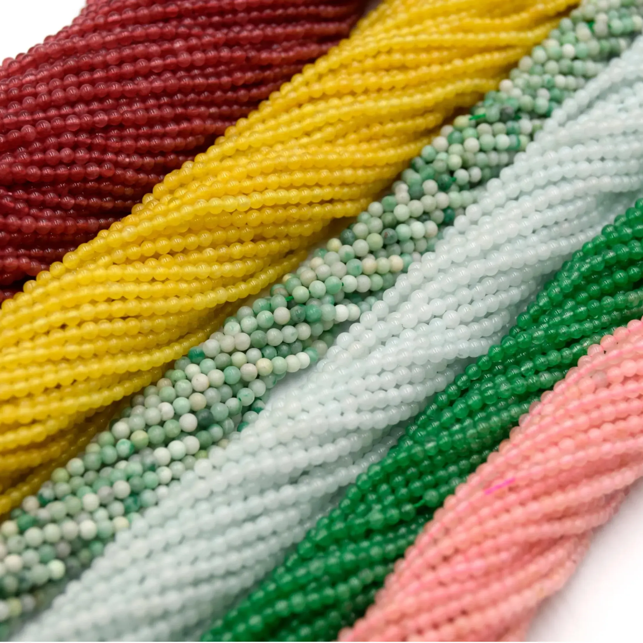 2mm Jade Beads | Tiny Beads | Loose Beads | Beads By The Strand | Gemstone Beads | Colorful Beads | Smooth Beads