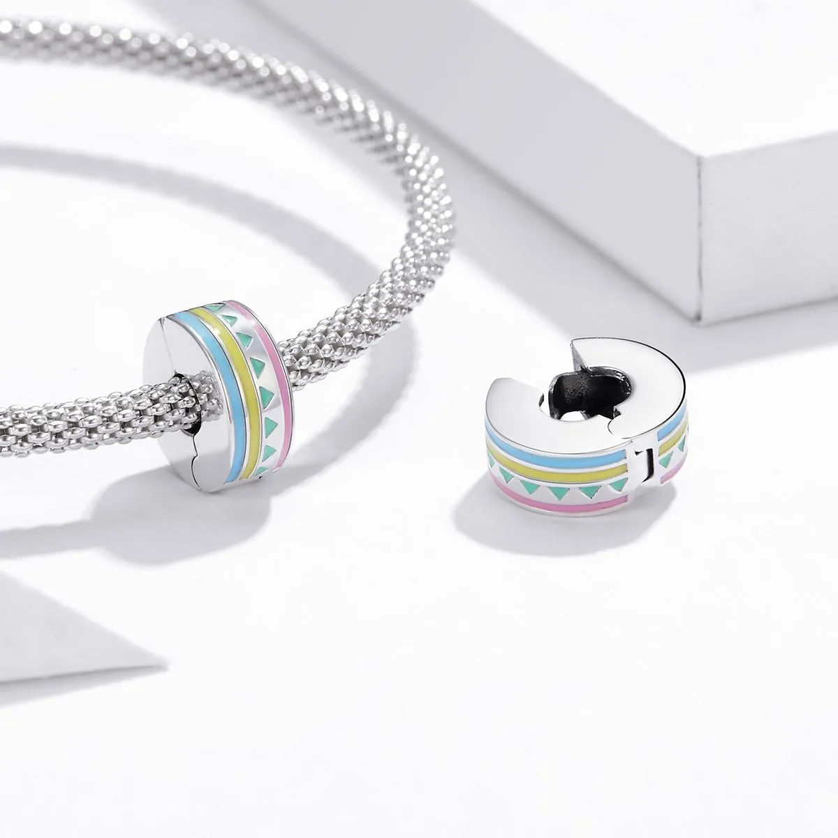 925 Sterling Silver Colorful Beaded Diy Jewelry Set