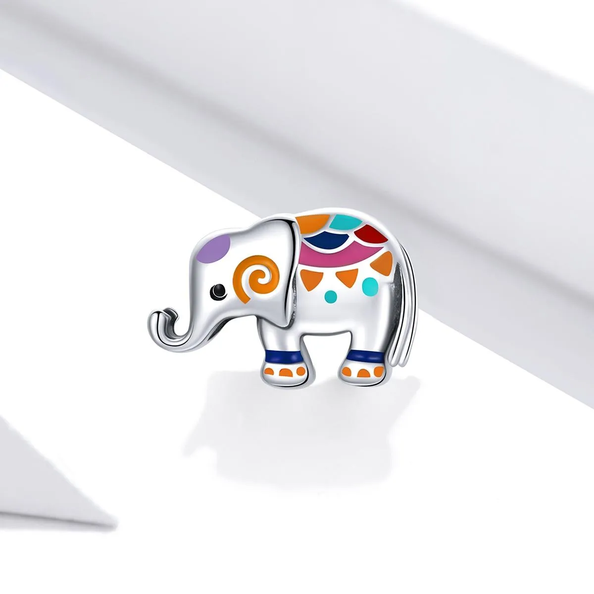 925 Sterling Silver Colorful Elephant Beads For Diy Bracelets & Necklaces