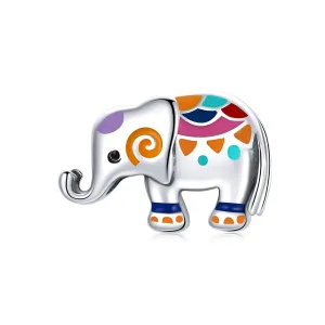 925 Sterling Silver Colorful Elephant Beads For Diy Bracelets & Necklaces