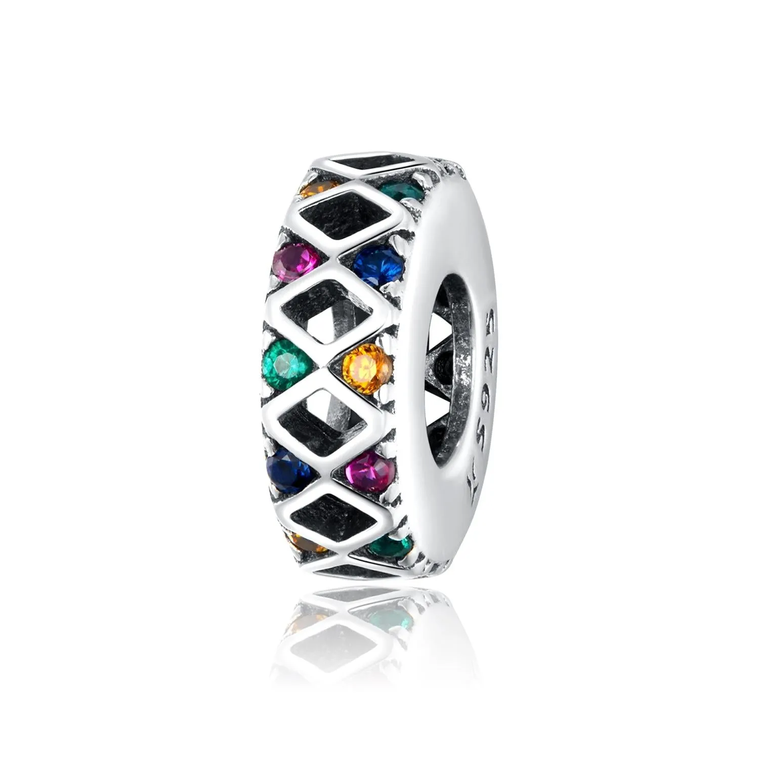 925 Sterling Silver Colorful Flag Beads For Diy Bracelets & Necklaces