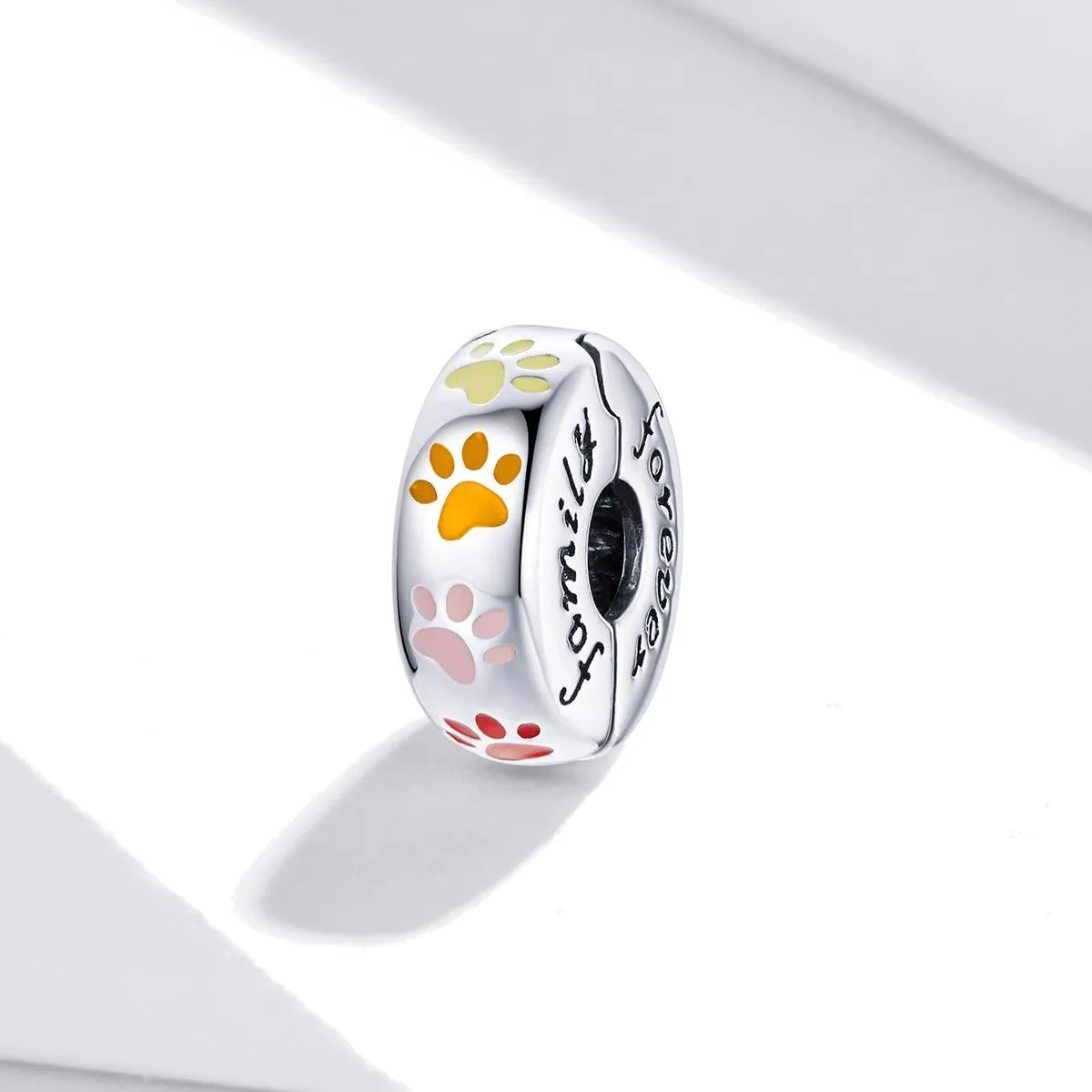 925 Sterling Silver Colorful Paw Print Beads For Diy Bracelets & Necklaces