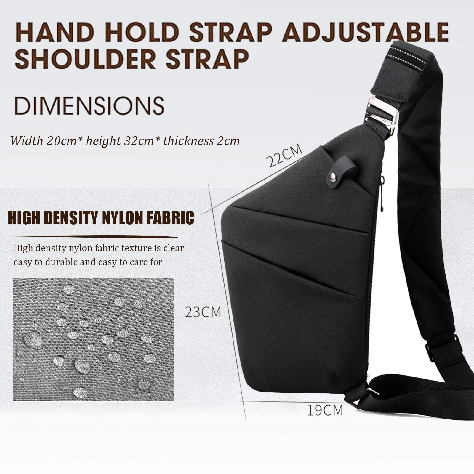 Anti Theft Travel Bag for Women Crossbody, New Anti-Theft Safe Slim Sling Cross Body Bag, Personal Flex Bag for Men Women