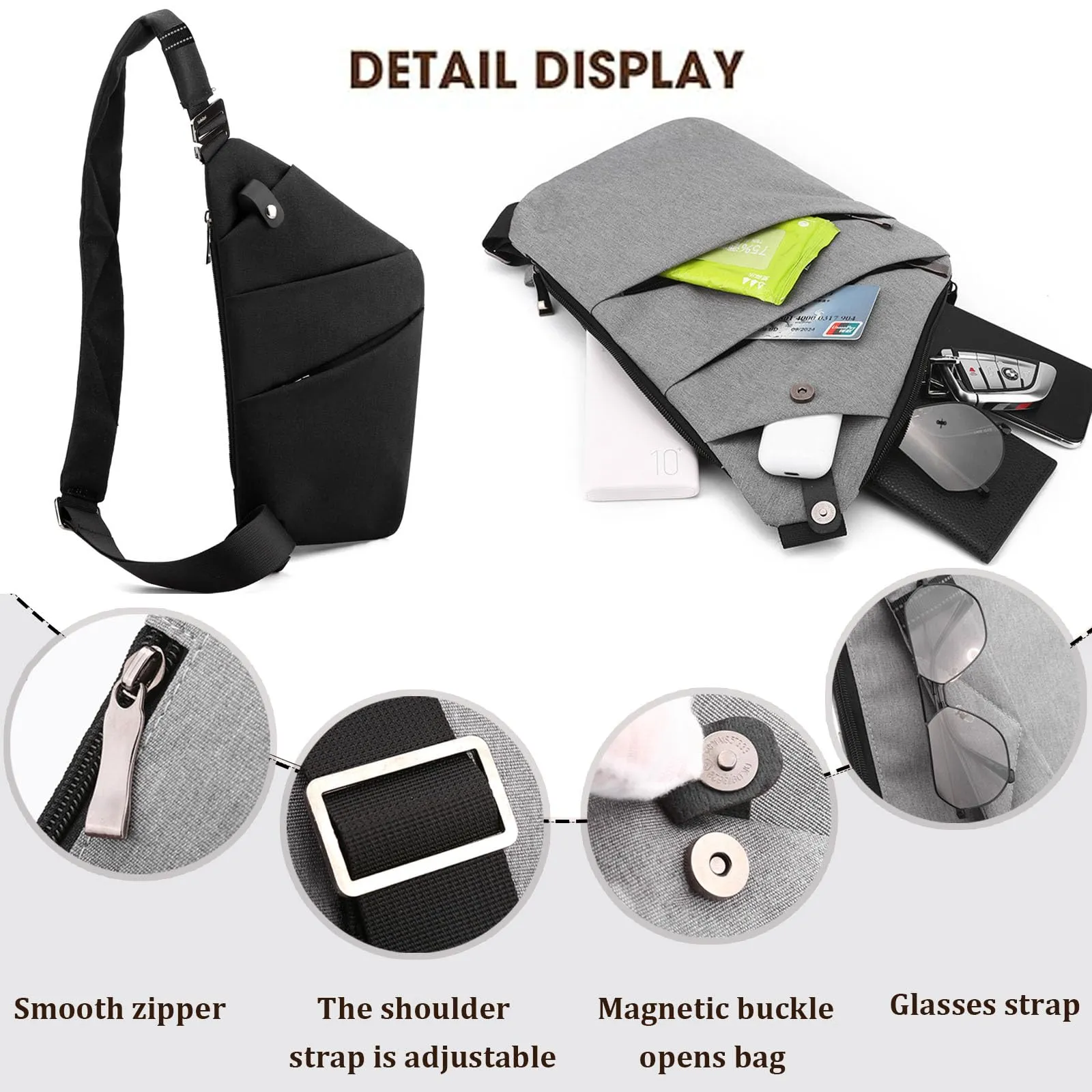 Anti Theft Travel Bag for Women Crossbody, New Anti-Theft Safe Slim Sling Cross Body Bag, Personal Flex Bag for Men Women