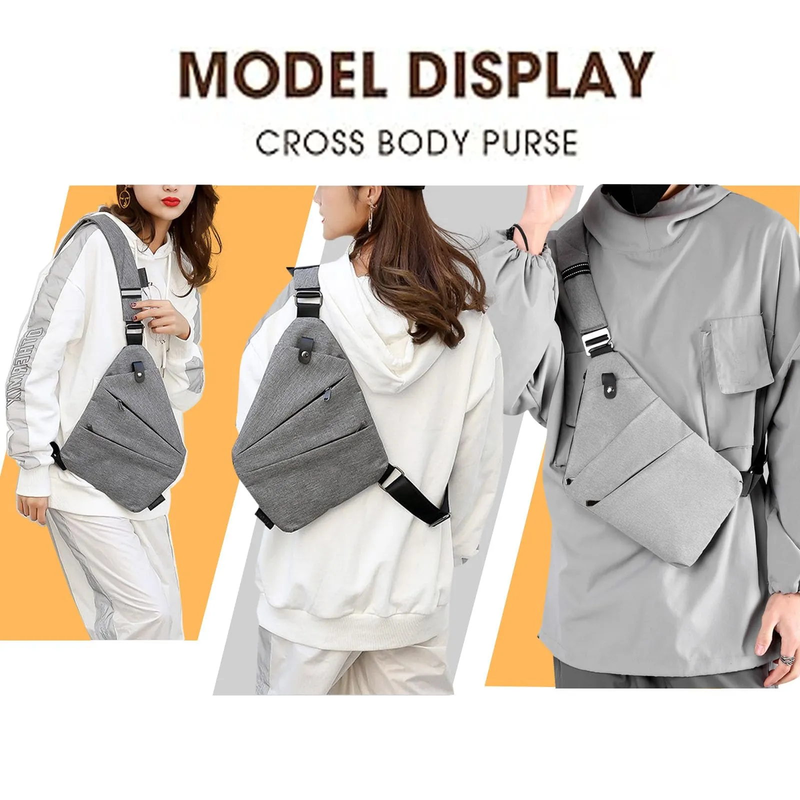 Anti Theft Travel Bag for Women Crossbody, New Anti-Theft Safe Slim Sling Cross Body Bag, Personal Flex Bag for Men Women