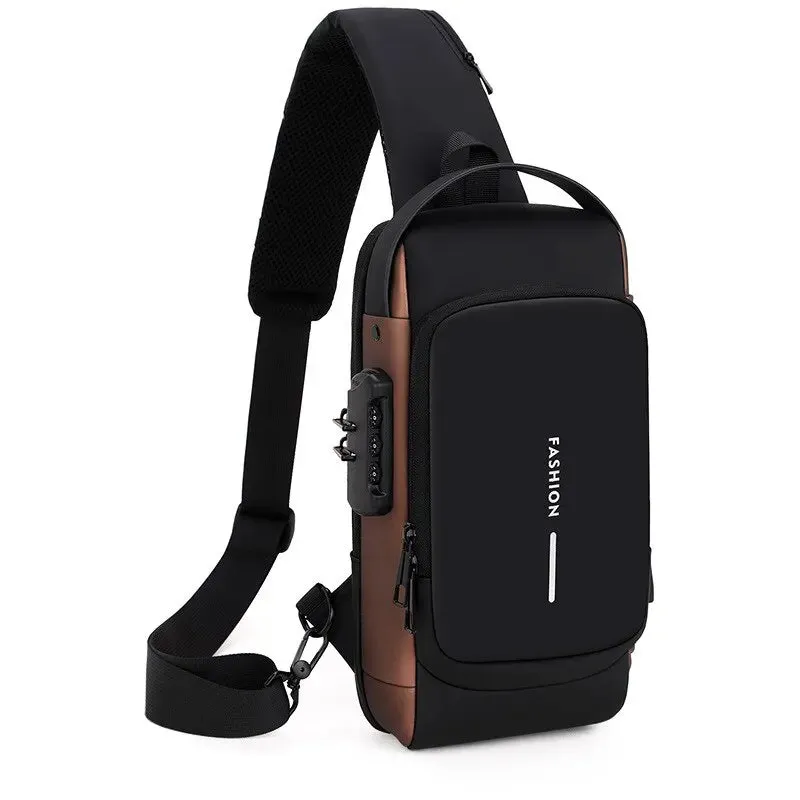 Anti Theft Usb Shoulder Bag for Men