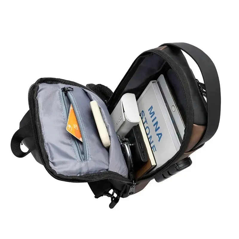 Anti Theft Usb Shoulder Bag for Men