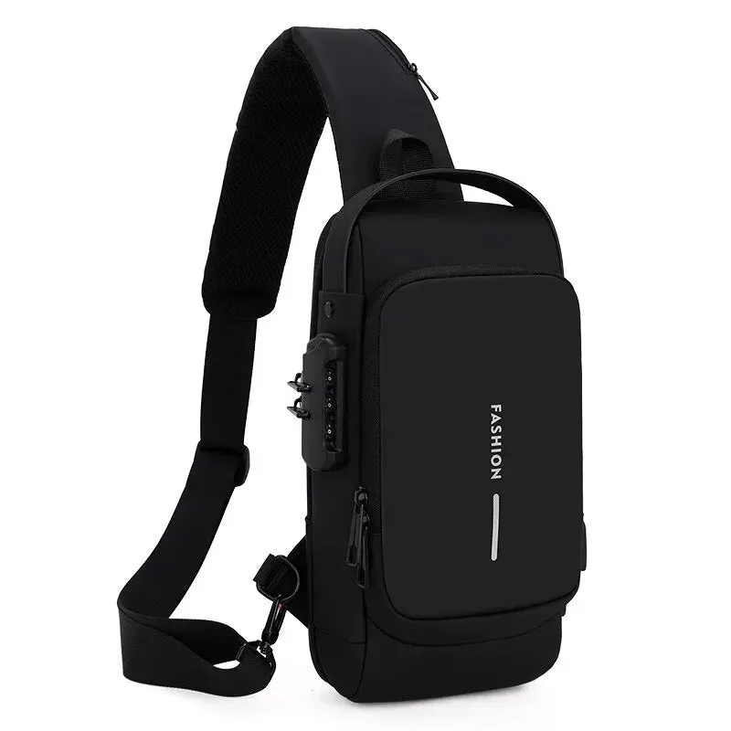 Anti Theft Usb Shoulder Bag for Men