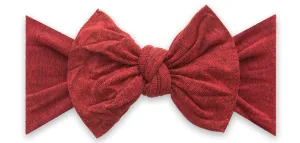 Baby Bling Heathered Red Patterned Knot Headband