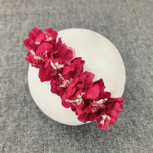 Babymoon Baby Girl's Designer Floral Headband | Girls Hair Accessories | Rose Red