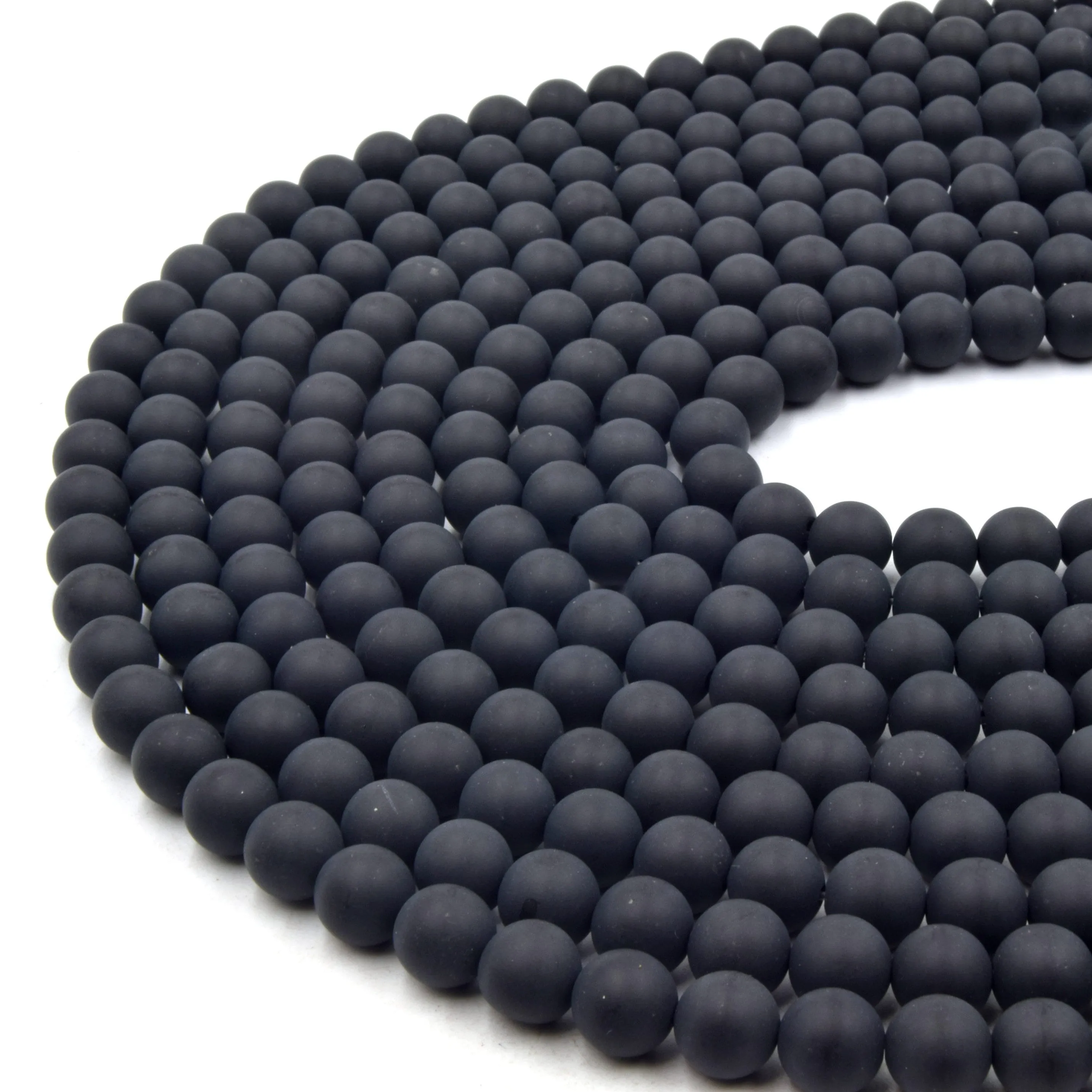 Black Agate Beads | Matte Black Agate Round Beads | 4mm 6mm 8mm 10mm 12mm