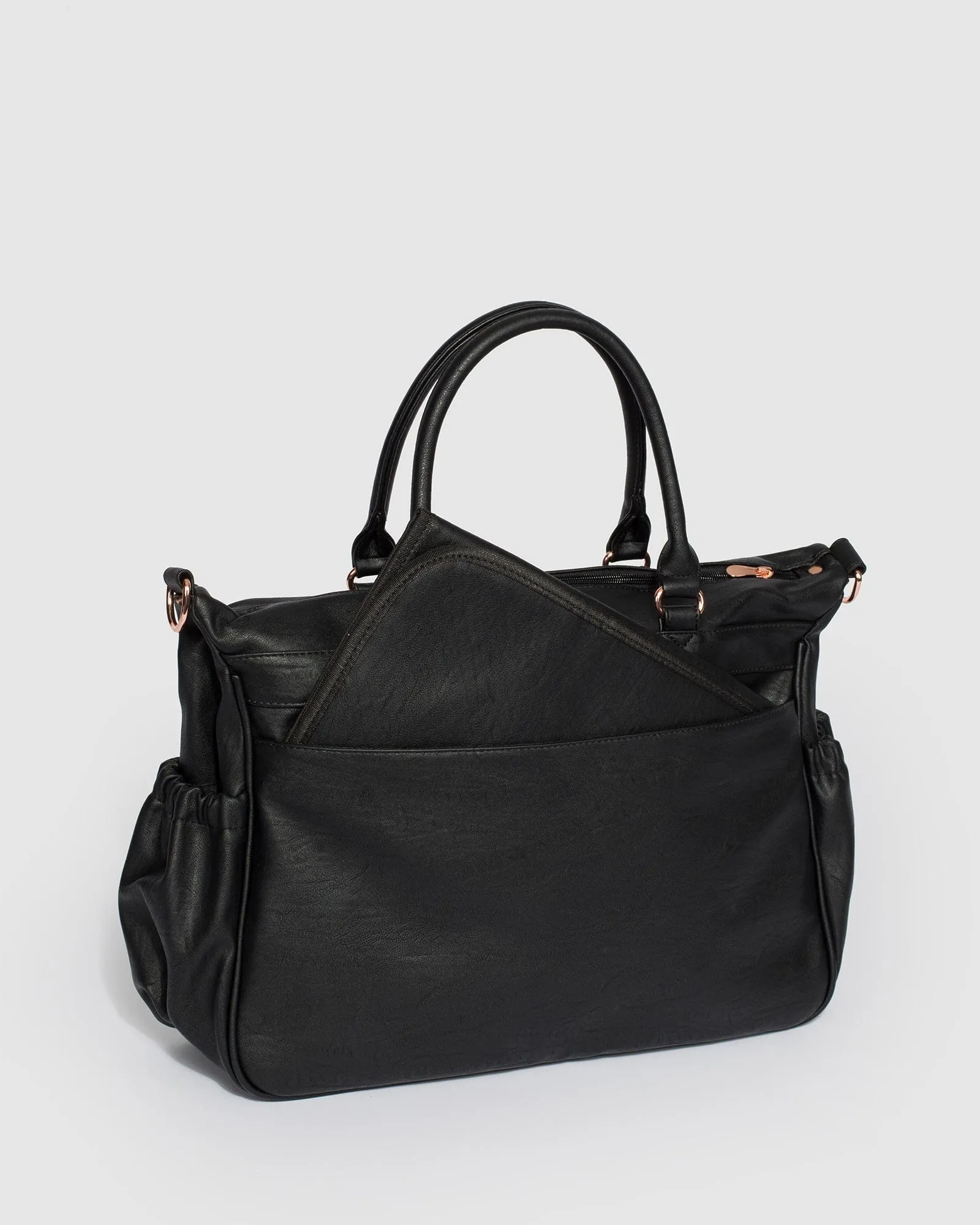 Black And Rose Gold Pocket Baby Bag