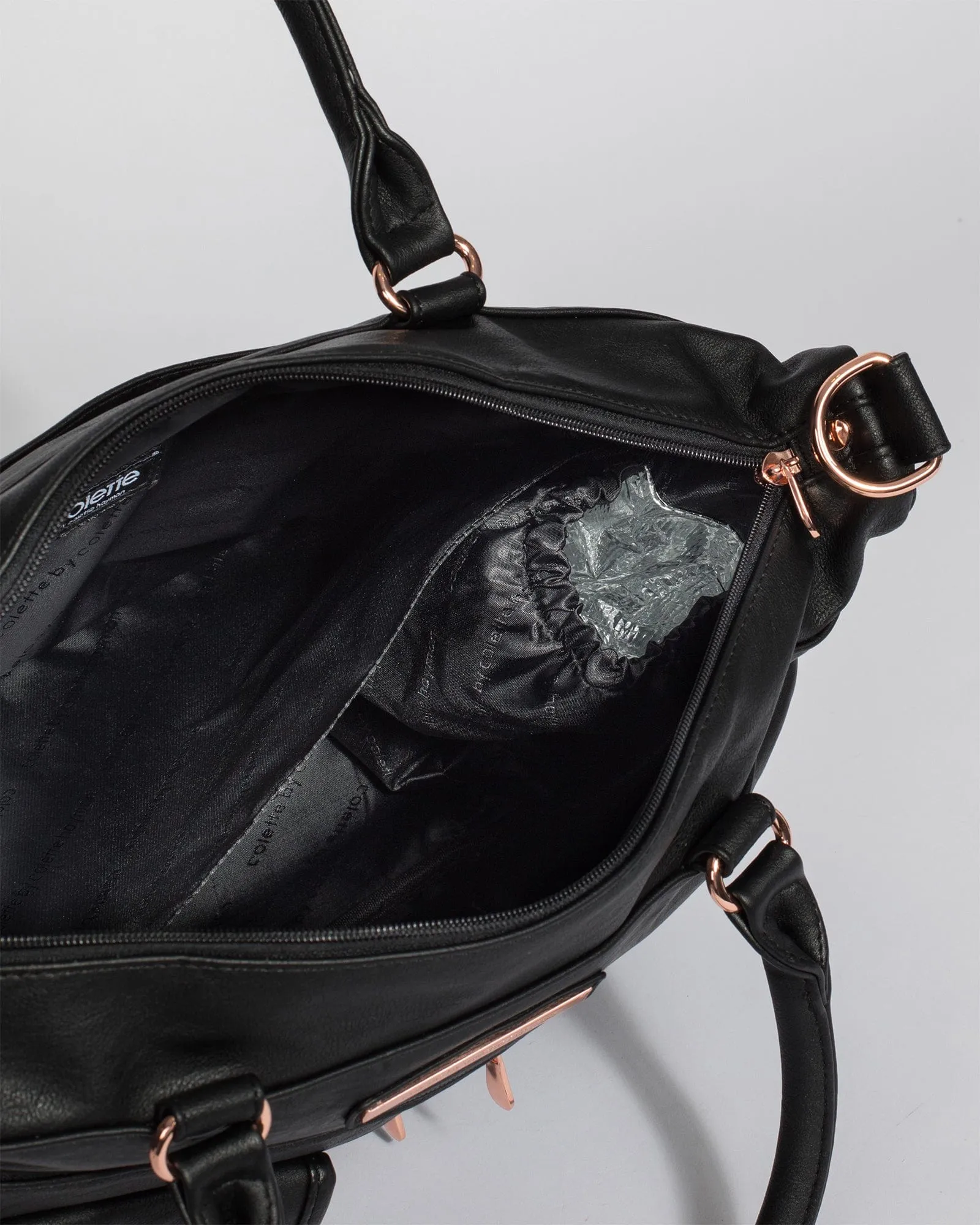Black And Rose Gold Pocket Baby Bag
