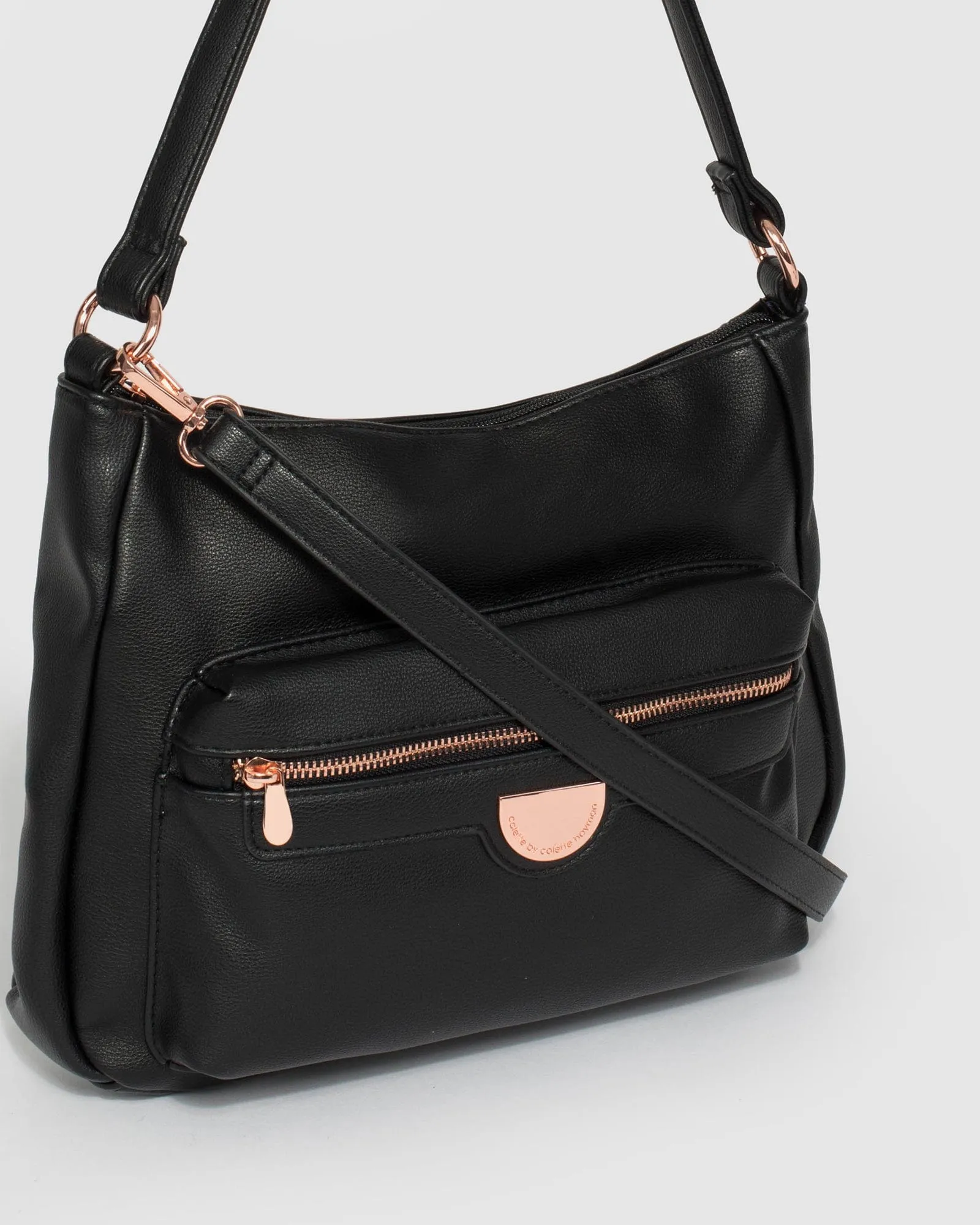 Black Laura Disc Slouch Bag