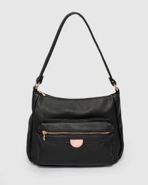 Black Laura Disc Slouch Bag