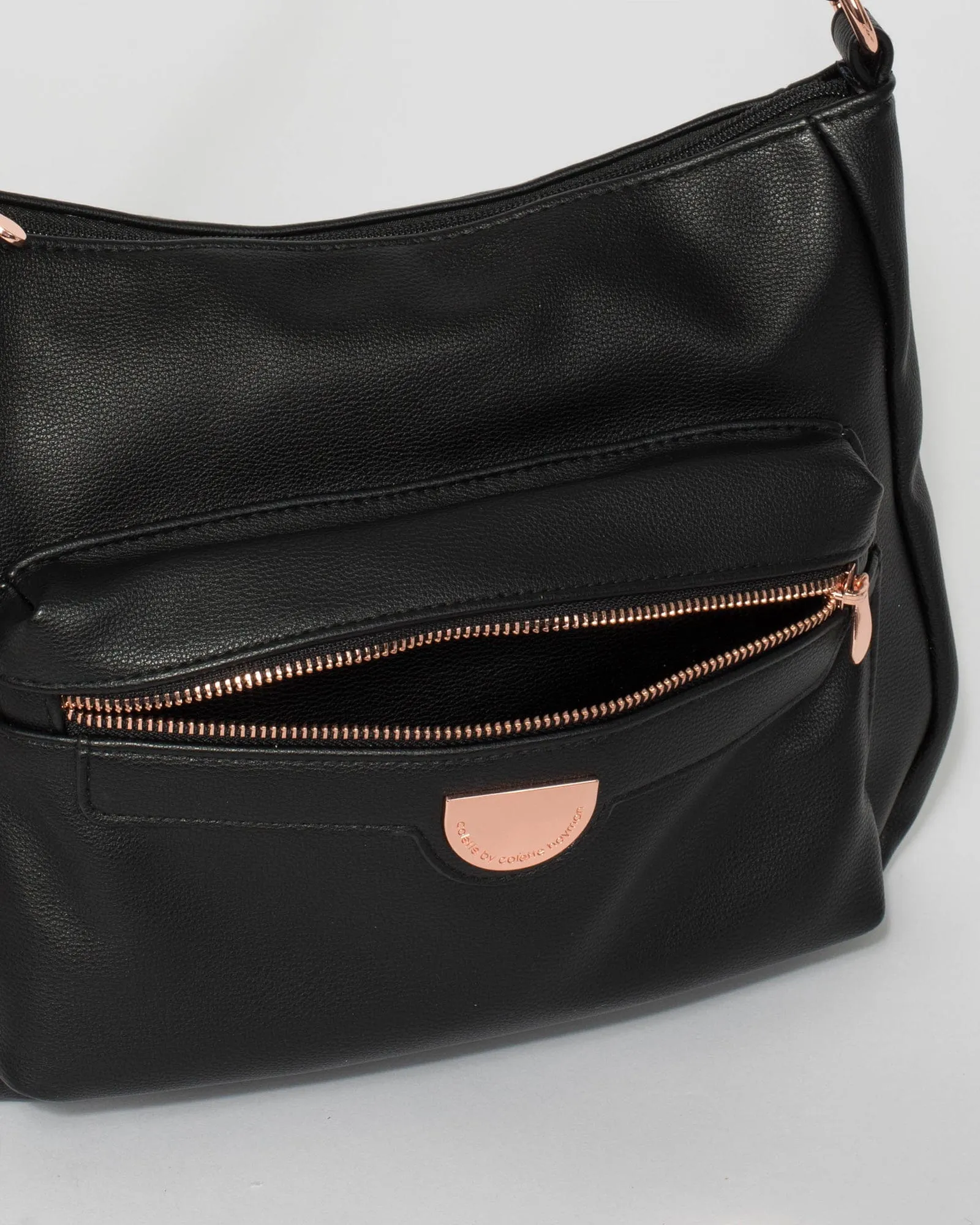 Black Laura Disc Slouch Bag