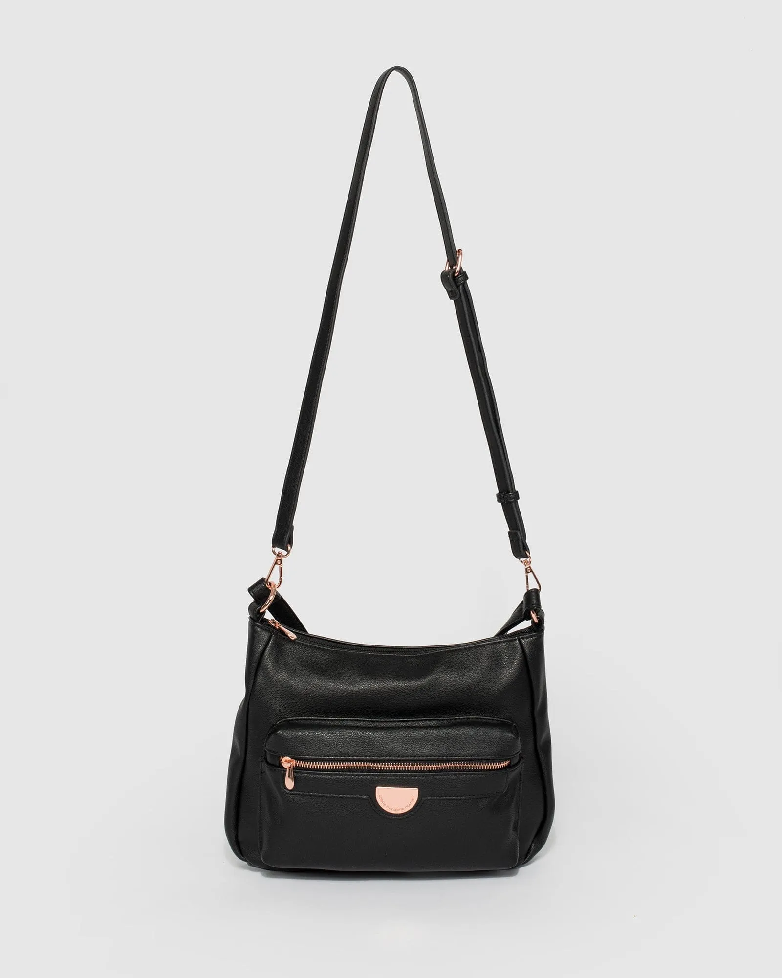 Black Laura Disc Slouch Bag