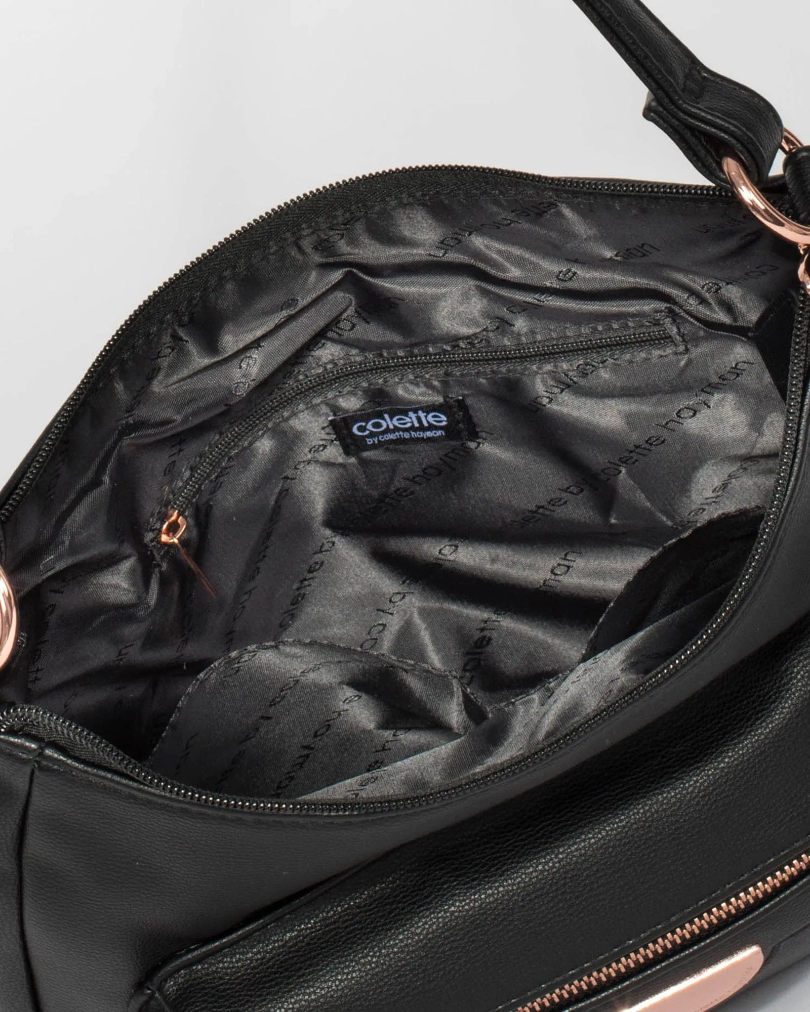 Black Laura Disc Slouch Bag