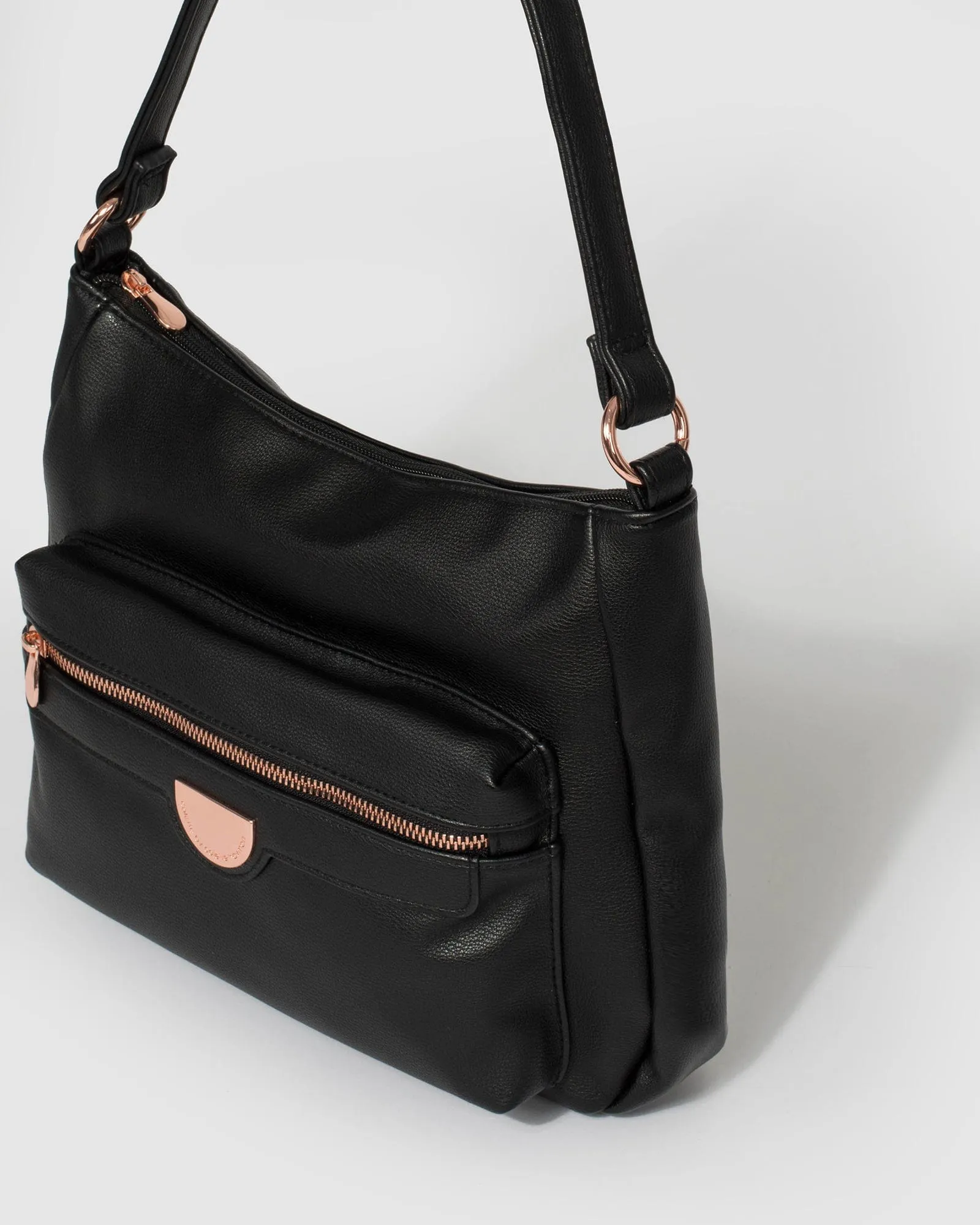 Black Laura Disc Slouch Bag