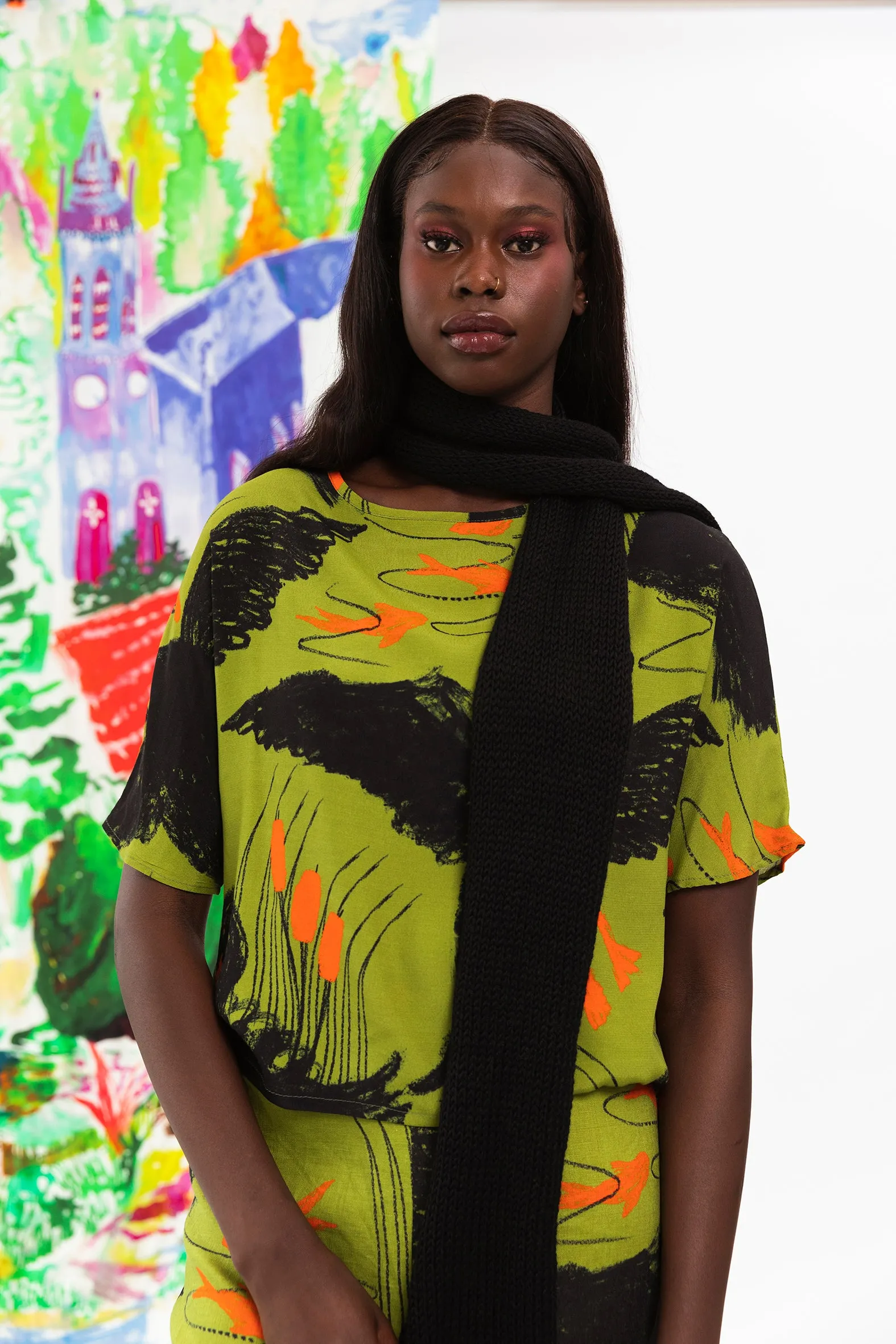 Black Wool Scarf