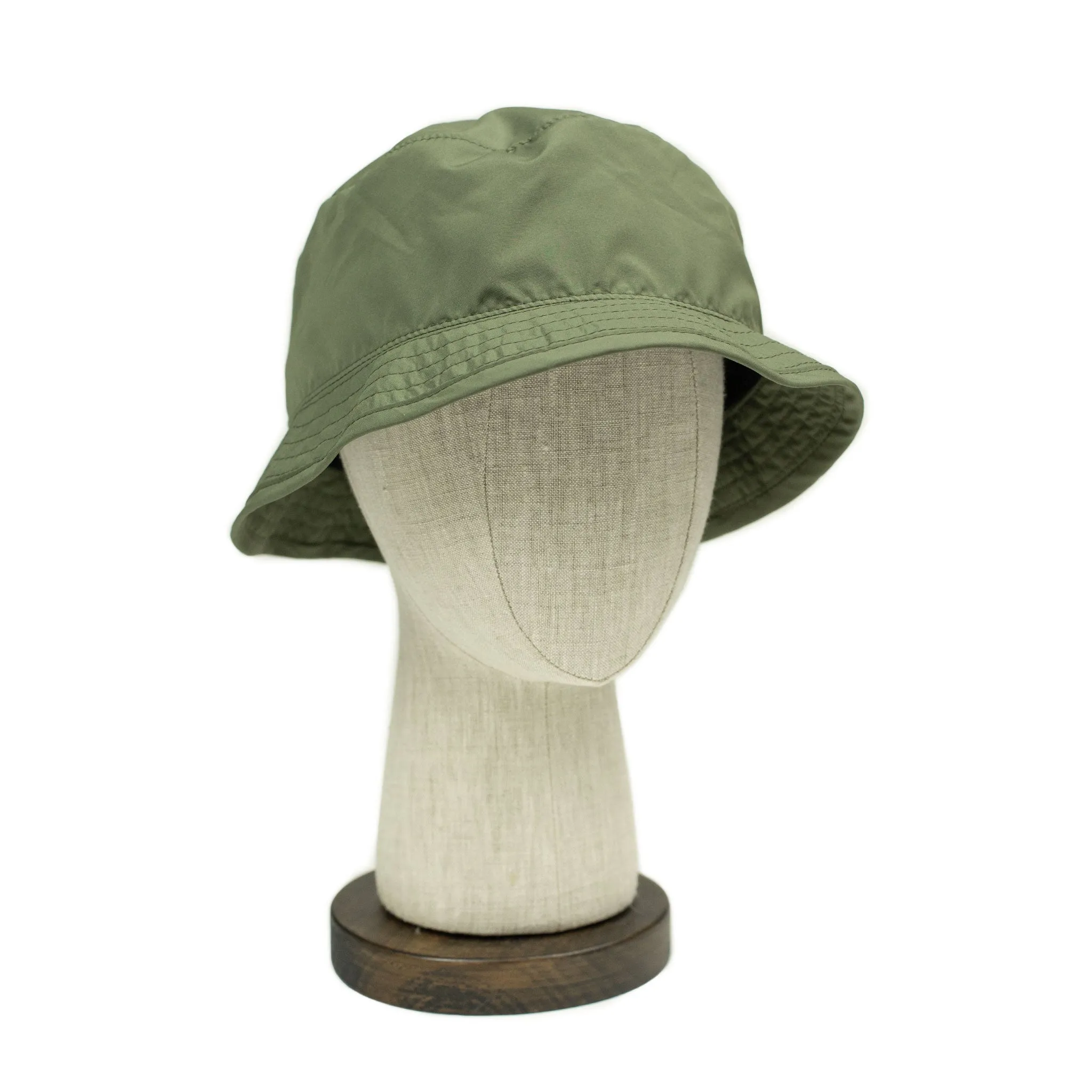 Boonie crusher hat in olive green poly taffeta