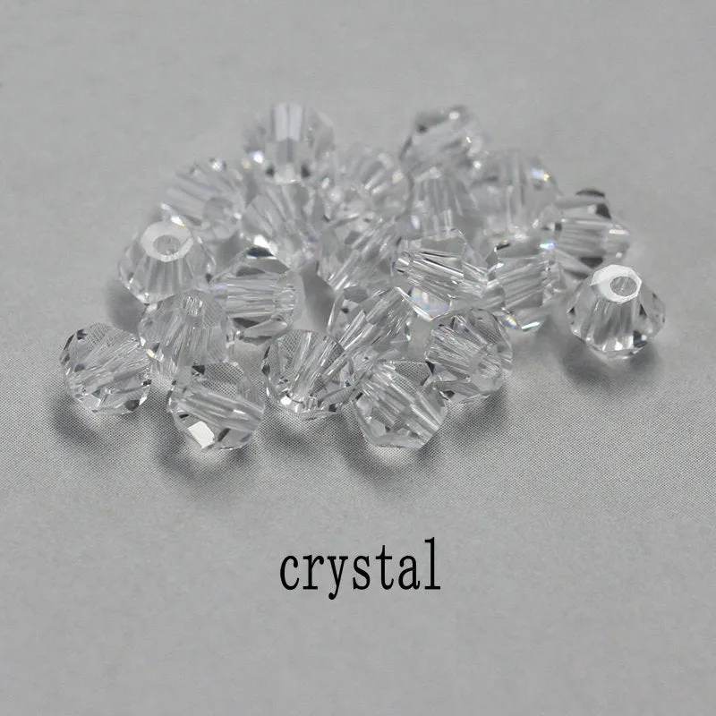 Buy 1 And Get 1 Free 4mm Shiny Crystal Beads Bicone Beads Glass Beads Loose Spacer Beads for bracelet DIY Jewelry Making  200pcs
