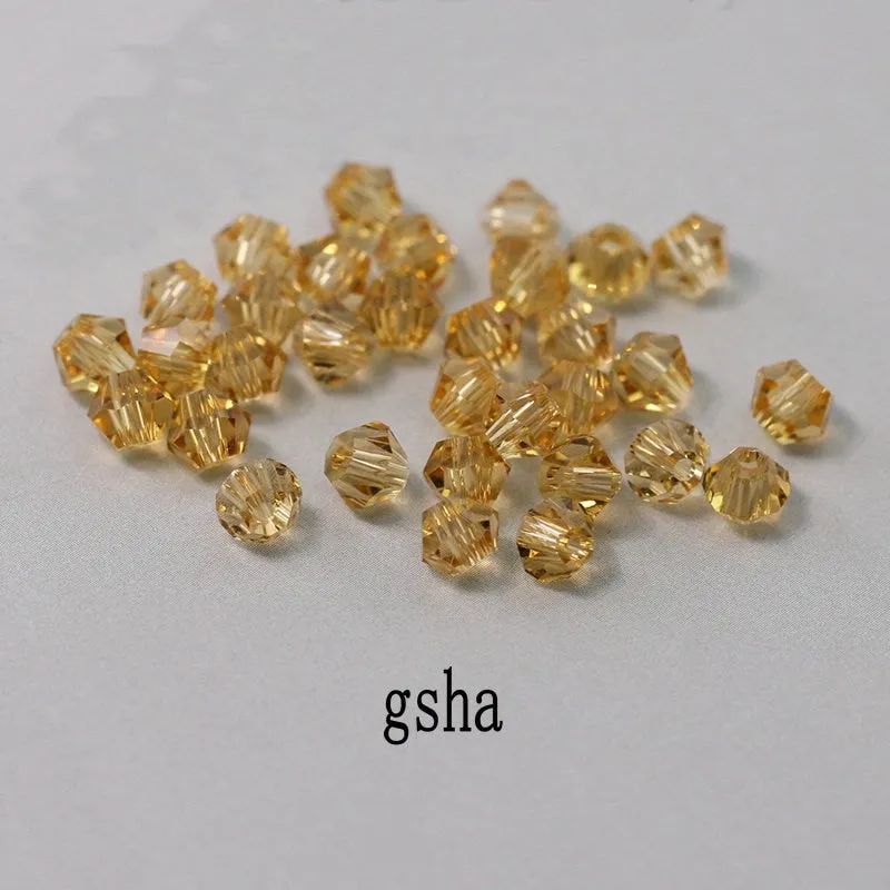 Buy 1 And Get 1 Free 4mm Shiny Crystal Beads Bicone Beads Glass Beads Loose Spacer Beads for bracelet DIY Jewelry Making  200pcs