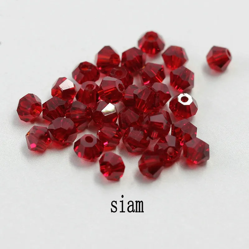 Buy 1 And Get 1 Free 4mm Shiny Crystal Beads Bicone Beads Glass Beads Loose Spacer Beads for bracelet DIY Jewelry Making  200pcs