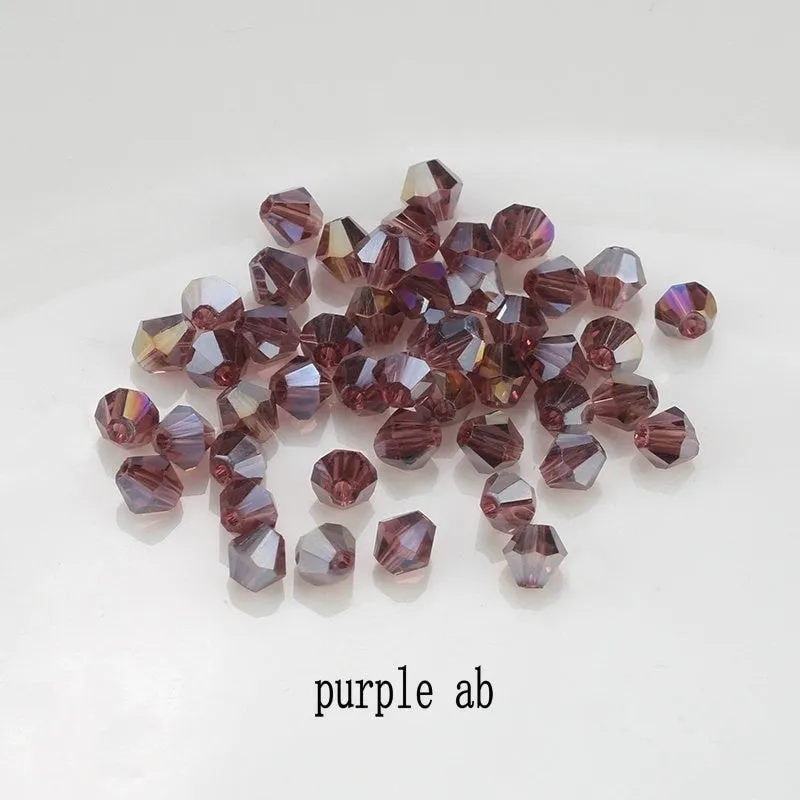 Buy 1 And Get 1 Free 4mm Shiny Crystal Beads Bicone Beads Glass Beads Loose Spacer Beads for bracelet DIY Jewelry Making  200pcs