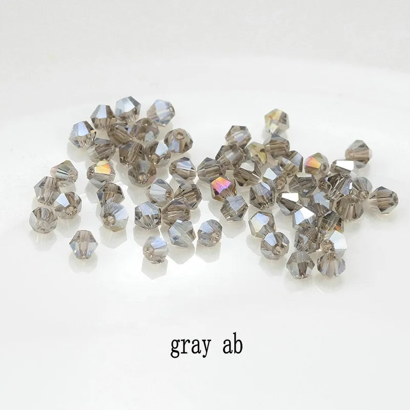 Buy 1 And Get 1 Free 4mm Shiny Crystal Beads Bicone Beads Glass Beads Loose Spacer Beads for bracelet DIY Jewelry Making  200pcs