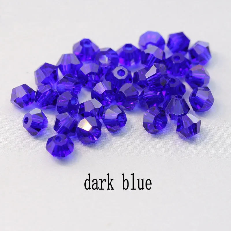 Buy 1 And Get 1 Free 4mm Shiny Crystal Beads Bicone Beads Glass Beads Loose Spacer Beads for bracelet DIY Jewelry Making  200pcs