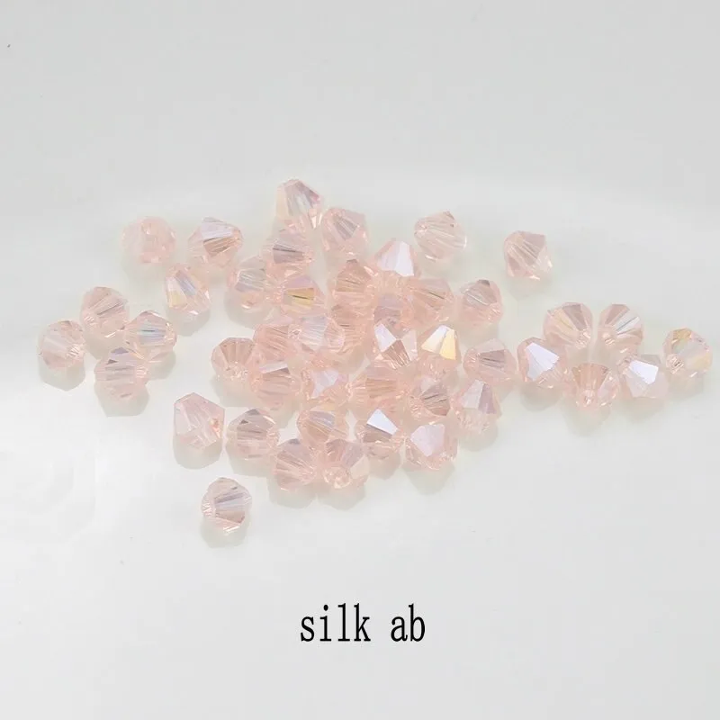Buy 1 And Get 1 Free 4mm Shiny Crystal Beads Bicone Beads Glass Beads Loose Spacer Beads for bracelet DIY Jewelry Making  200pcs