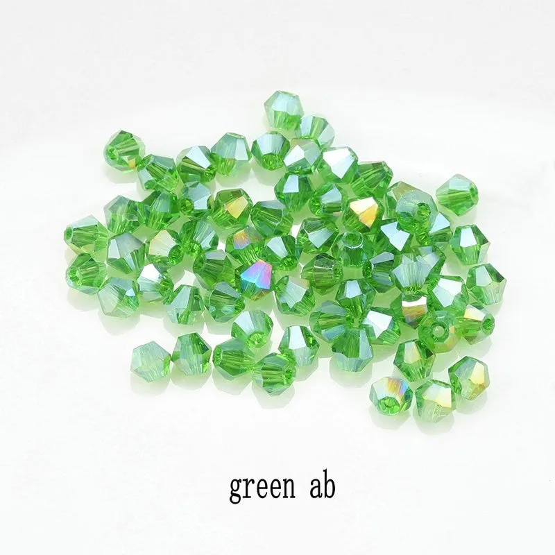 Buy 1 And Get 1 Free 4mm Shiny Crystal Beads Bicone Beads Glass Beads Loose Spacer Beads for bracelet DIY Jewelry Making  200pcs
