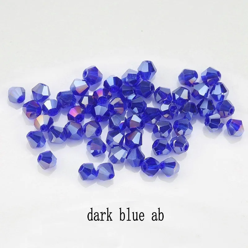 Buy 1 And Get 1 Free 4mm Shiny Crystal Beads Bicone Beads Glass Beads Loose Spacer Beads for bracelet DIY Jewelry Making  200pcs
