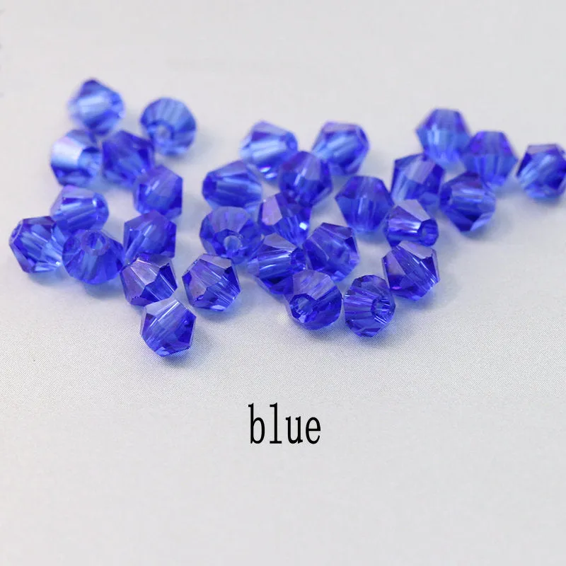 Buy 1 And Get 1 Free 4mm Shiny Crystal Beads Bicone Beads Glass Beads Loose Spacer Beads for bracelet DIY Jewelry Making  200pcs