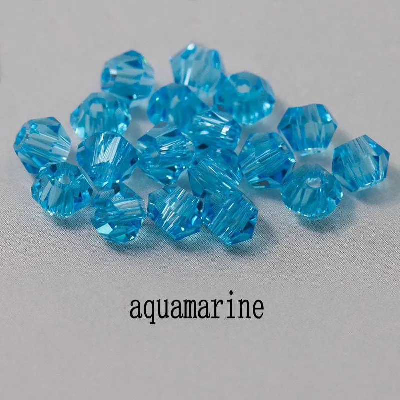 Buy 1 And Get 1 Free 4mm Shiny Crystal Beads Bicone Beads Glass Beads Loose Spacer Beads for bracelet DIY Jewelry Making  200pcs