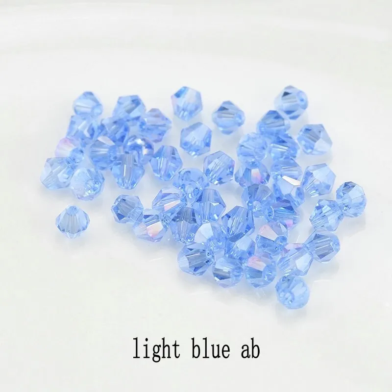 Buy 1 And Get 1 Free 4mm Shiny Crystal Beads Bicone Beads Glass Beads Loose Spacer Beads for bracelet DIY Jewelry Making  200pcs