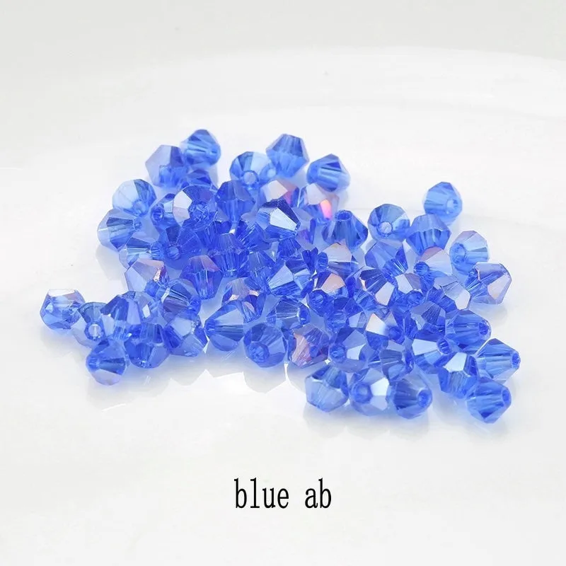 Buy 1 And Get 1 Free 4mm Shiny Crystal Beads Bicone Beads Glass Beads Loose Spacer Beads for bracelet DIY Jewelry Making  200pcs