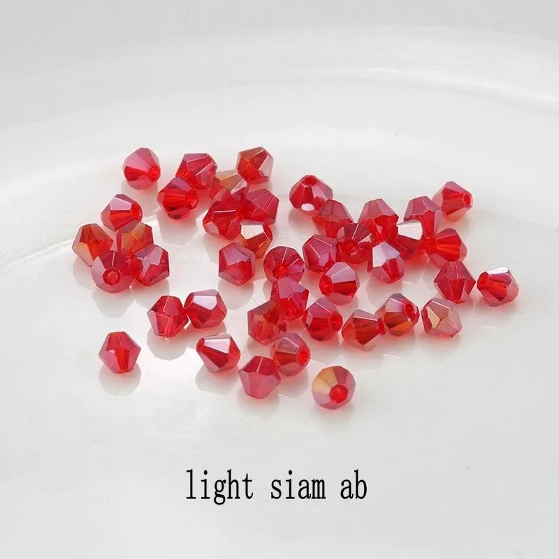 Buy 1 And Get 1 Free 4mm Shiny Crystal Beads Bicone Beads Glass Beads Loose Spacer Beads for bracelet DIY Jewelry Making  200pcs