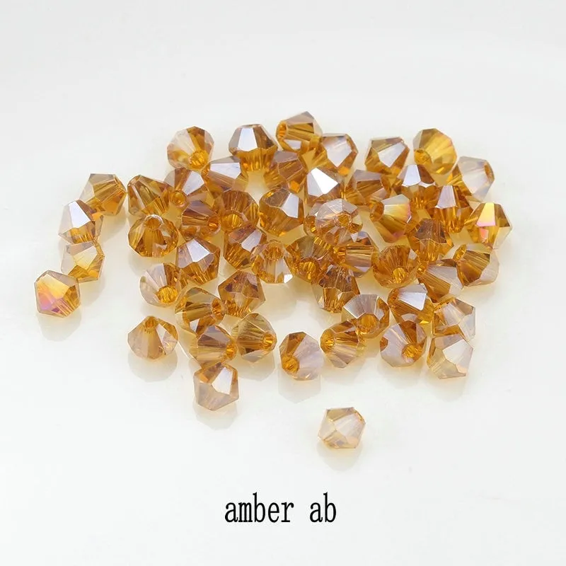 Buy 1 And Get 1 Free 4mm Shiny Crystal Beads Bicone Beads Glass Beads Loose Spacer Beads for bracelet DIY Jewelry Making  200pcs