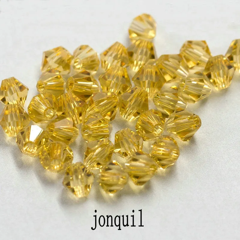 Buy 1 And Get 1 Free 4mm Shiny Crystal Beads Bicone Beads Glass Beads Loose Spacer Beads for bracelet DIY Jewelry Making  200pcs