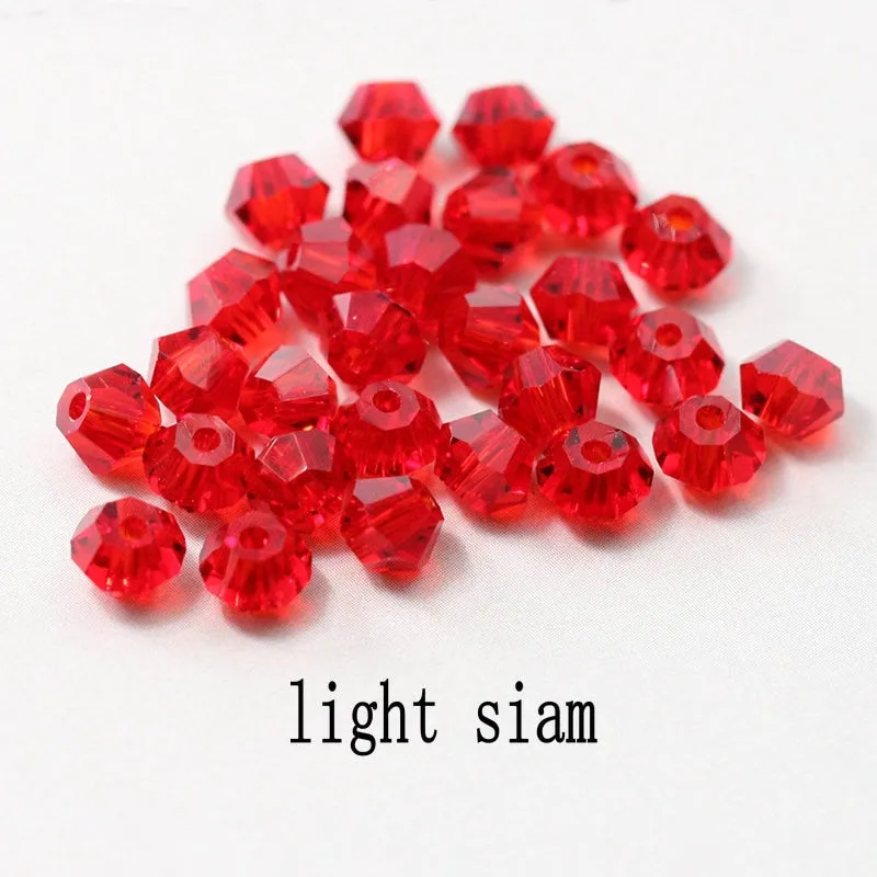 Buy 1 And Get 1 Free 4mm Shiny Crystal Beads Bicone Beads Glass Beads Loose Spacer Beads for bracelet DIY Jewelry Making  200pcs