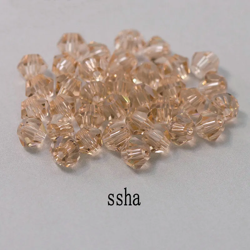Buy 1 And Get 1 Free 4mm Shiny Crystal Beads Bicone Beads Glass Beads Loose Spacer Beads for bracelet DIY Jewelry Making  200pcs