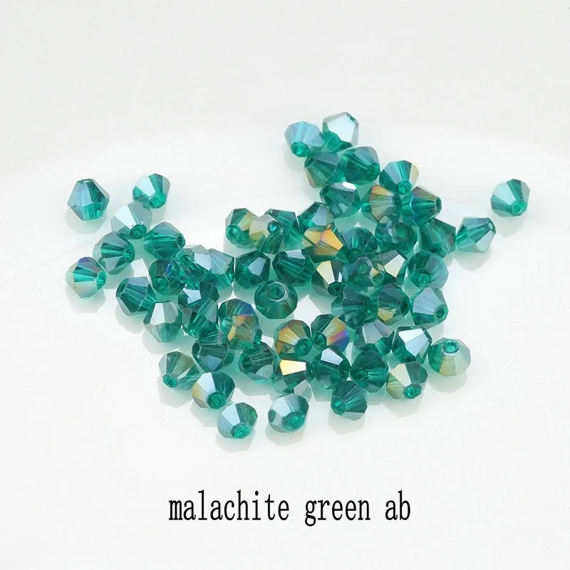 Buy 1 And Get 1 Free 4mm Shiny Crystal Beads Bicone Beads Glass Beads Loose Spacer Beads for bracelet DIY Jewelry Making  200pcs