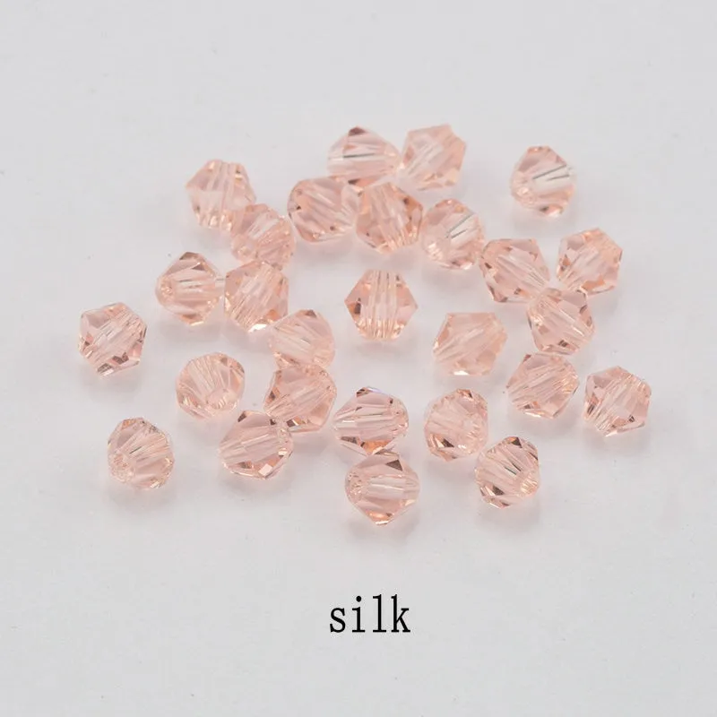 Buy 1 And Get 1 Free 4mm Shiny Crystal Beads Bicone Beads Glass Beads Loose Spacer Beads for bracelet DIY Jewelry Making  200pcs