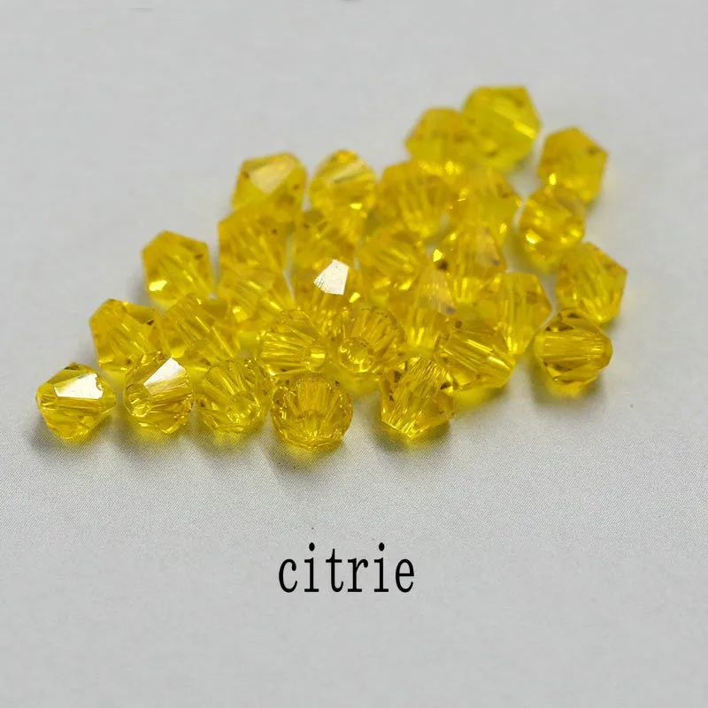 Buy 1 And Get 1 Free 4mm Shiny Crystal Beads Bicone Beads Glass Beads Loose Spacer Beads for bracelet DIY Jewelry Making  200pcs
